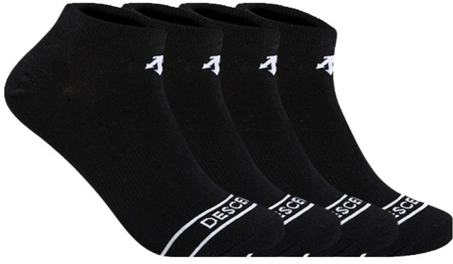 데상트 남성용 앞로고 스니커즈 양말 4켤레 세트, 블랙, 1세트