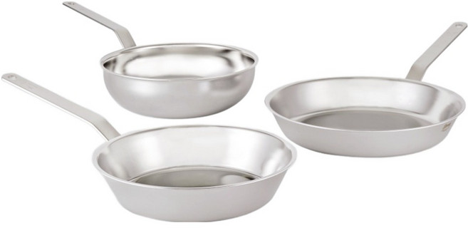 스테니 인덕션 무연마제 통5중 연마제 안쓴 스테인리스 궁중팬 세트 3개, 스텐팬 24cm + 스텐팬 28cm + 스텐웍 24cm, 1세트