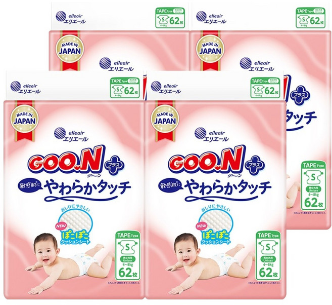 군 플러스 소프트터치 밴드형 기저귀, 소형(S), 248매