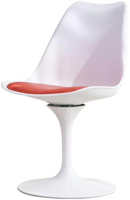 베스트리빙 에디 미드센츄리 회전 의자, 화이트 + 레드, 1개