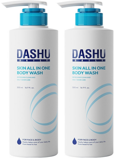 다슈 데일리 스킨 올인원 바디워시, 500ml, 2개
