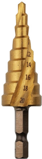 스탠맨 6각생크 HSS 트위스트 스텝드릴 4~20mm, 1개