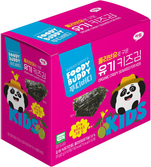 푸디버디 올리브유로 구운 유기 키즈김, 유기원초/올리브유, 20g, 1개