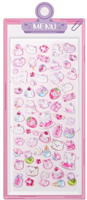 이나마지 3D크리스탈 스티커 슈가랜드, 핑쿠냥, 1개