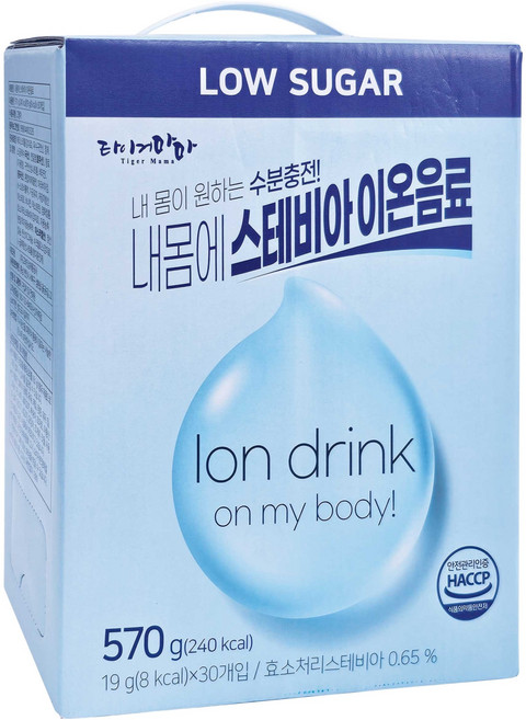 타이거마마 내몸에 스테비아 이온음료 30p, 570g, 1개
