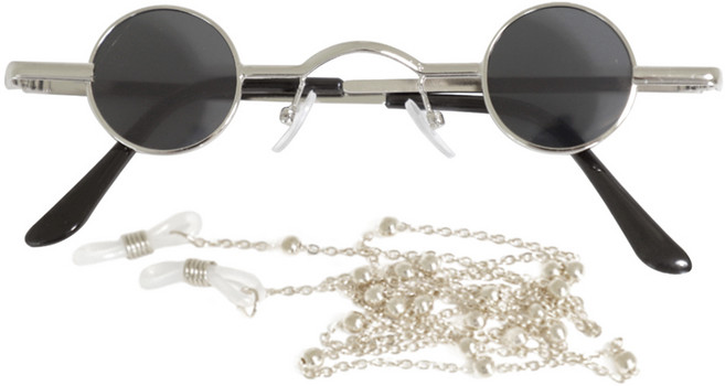 비에이비오 마이콜 인싸 선글라스 + 골드체인 세트, 블랙실버, 1세트