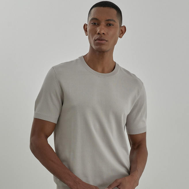 인디안 남성용 무지 라운드 니트 MIVBR5M2461