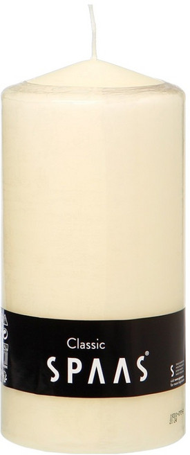SPAAS 圓柱蠟燭 象牙白 10 x 20 cm, 1個, 無香, 1.22kg