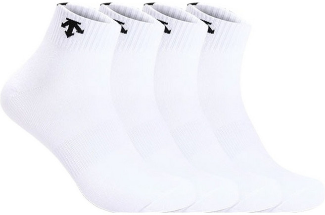 데상트 남성용 목로고 발목양말 4켤레 세트, 화이트, 1세트