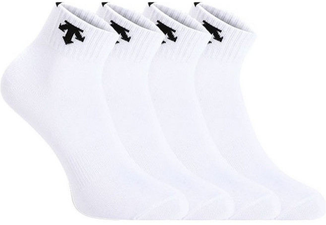 데상트 여성용 목로고 발목양말 4켤레 세트, 화이트, 1세트