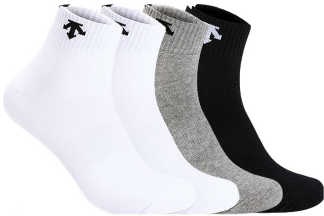 데상트 남성용 목로고 발목양말 4켤레 세트, 혼합, 1세트