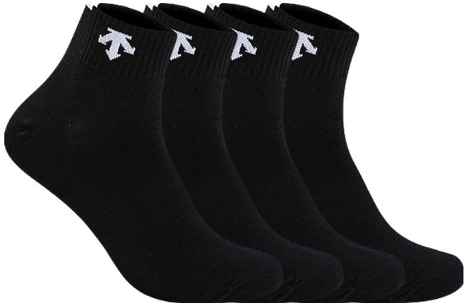 데상트 남성용 목로고 발목양말 4켤레 세트, 블랙, 1세트