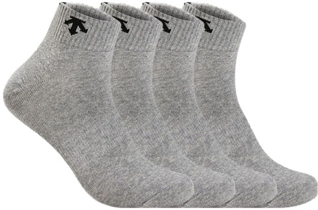 데상트 남성용 목로고 발목양말 4켤레 세트, 그레이, 1세트