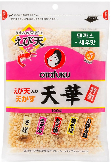 오타후쿠 텐까스 새우맛 우동 후레이크, 1개, 100g