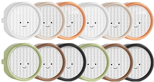 원더파파 귀여운 스마일 실리콘 콘센트 안전커버, 혼합색상, 12개