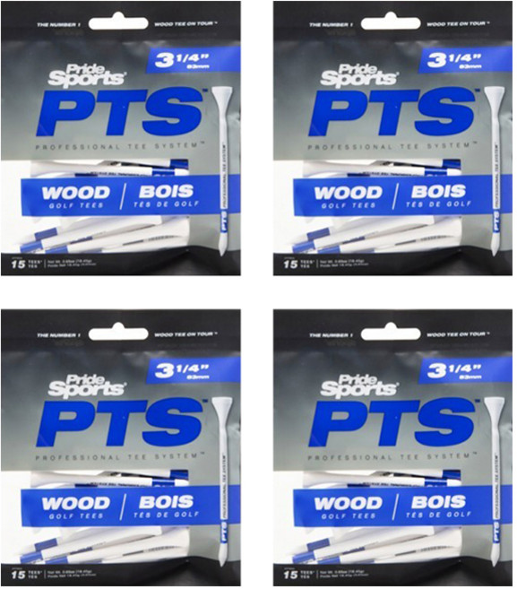 프라이드스포츠 PTS 우드 골프티 15p, 블루, 4개