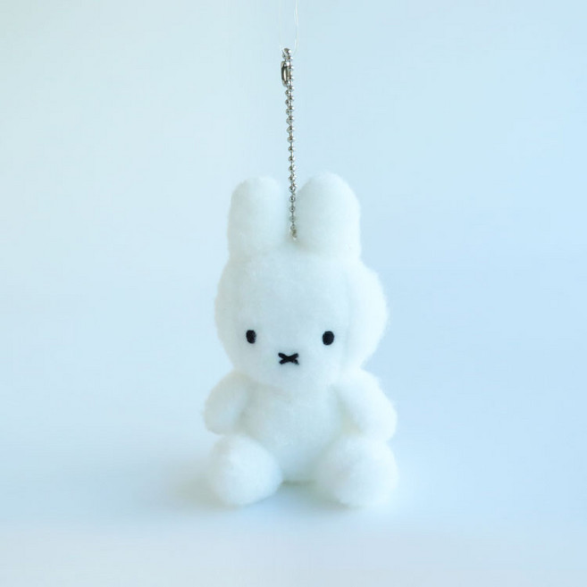 매니어리틀 미피 시팅 크리미 봉제인형 키링, 8cm, 화이트, 1개