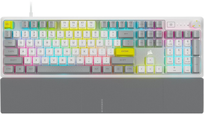 CORSAIR 海盜船 電競機械式有線標準型鍵盤, 白色, K70 RGB CORE SE, 製造商軸