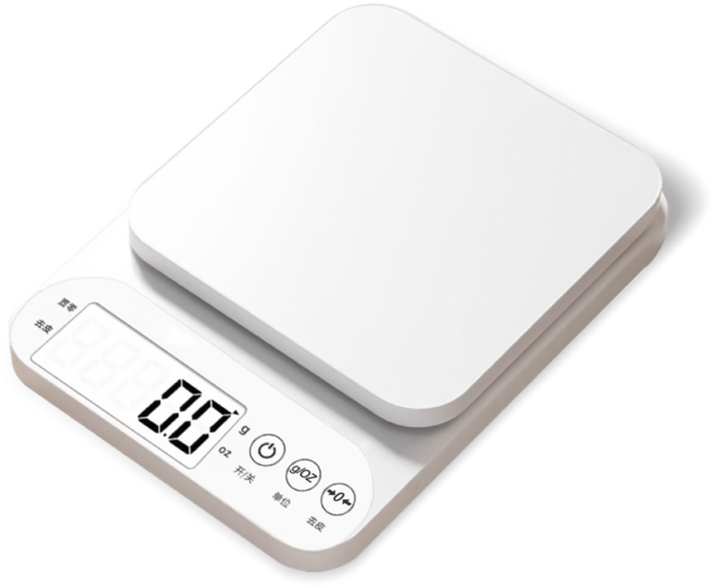 小麥購物 廚房電子秤 附量杯 托盤 USB充電線 蛋清分離器 精準測量 烘焙料理, 3kg, C576, 白色