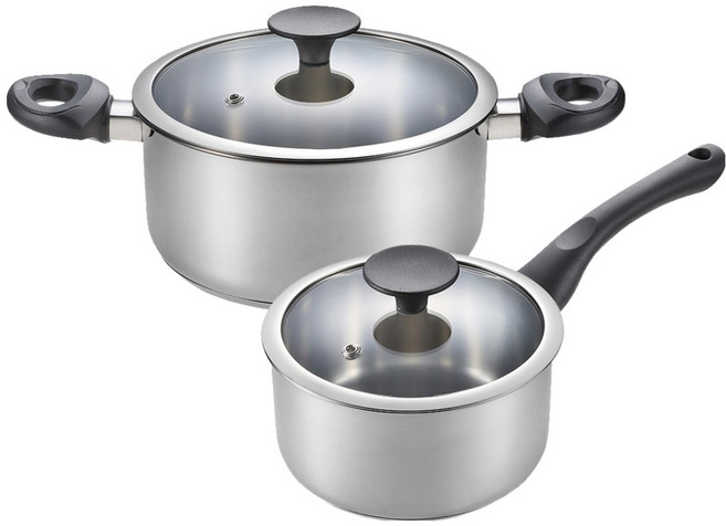 PN풍년 인덕션 뉴 루체IH 바닥 3중 냄비세트 2개, 실버, 편수 16cm + 양수 20cm, 1세트