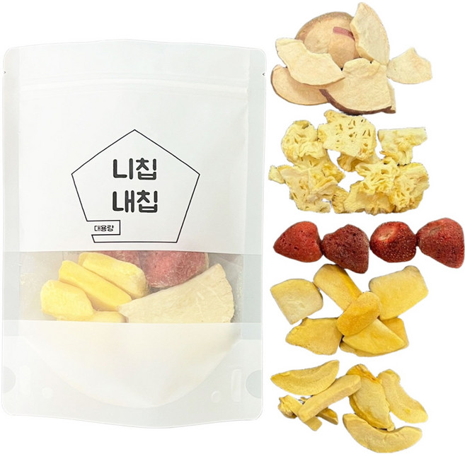 니칩내칩 딸기 복숭아 망고 파인애플 사과 동결건조과일 5종믹스 과일칩, 1개, 60g