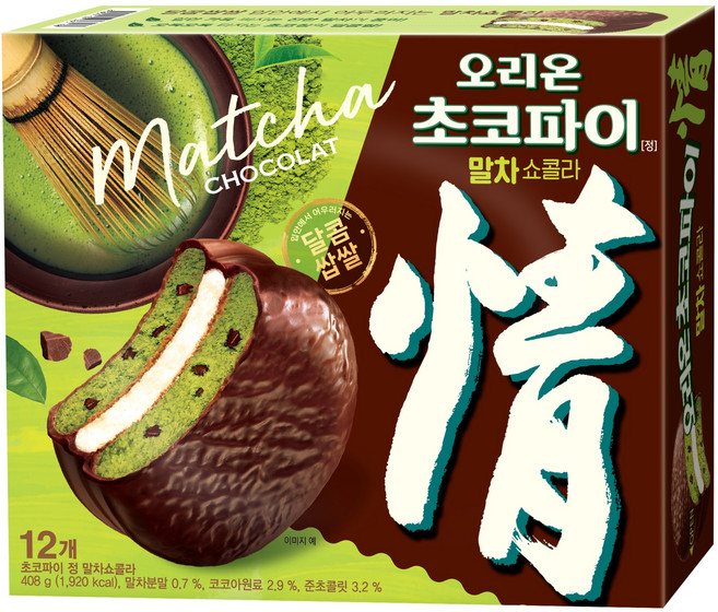 오리온초코파이 말차쇼콜라 12p, 408g, 1개
