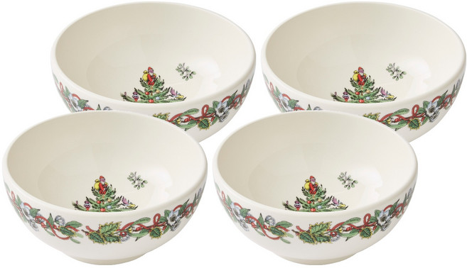 스포드 포트메리온 크리스마스트리 리스 대접, 혼합색상, 4개