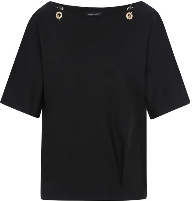 올리비아로렌 여성용 숄더체인 실켓 탑 티셔츠 VOCAS5M4141