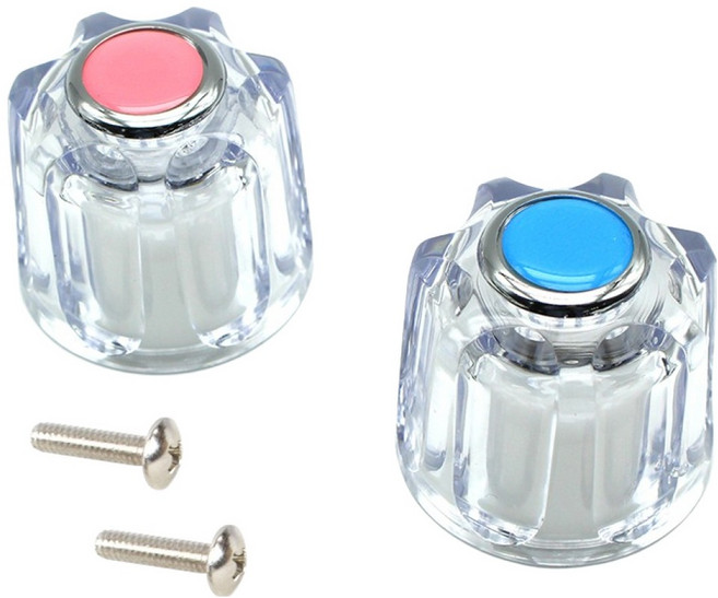 크리스탈 수도핸들 냉온수 2종 세트, 1세트