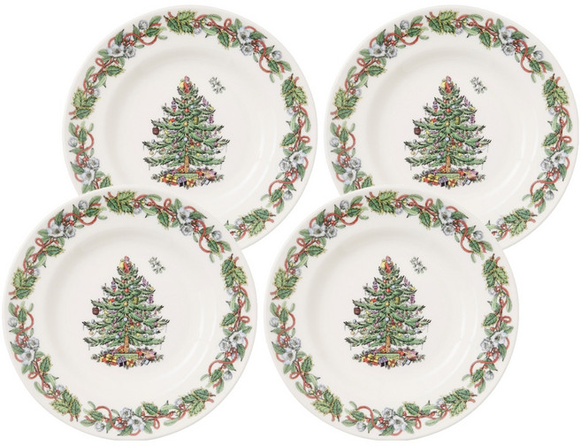 스포드 포트메리온 크리스마스트리 리스 사이드접시 세트, 혼합색상, 1세트