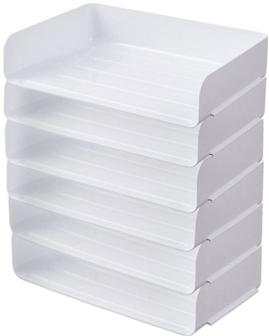 365플레이스 데스크 와이드 수납 6단 서류 정리함, 화이트, 1개