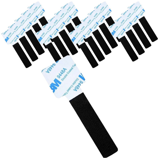 벤홈 부착형 벨크로 케이블 타이, 블랙, 20개