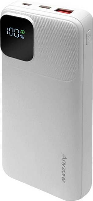 애니존 PD 22.5W QC3.0 케이블 일체형 대용량 보조배터리 10000mAh, 화이트, 1260110