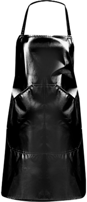 월드크린 단면 방수 주머니 앞치마 소, 유광 블랙, 1개