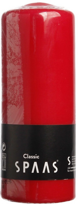 스파스 실린더 원기둥 양초 빨강 6 x 15 cm, 311g, 1개, 무향