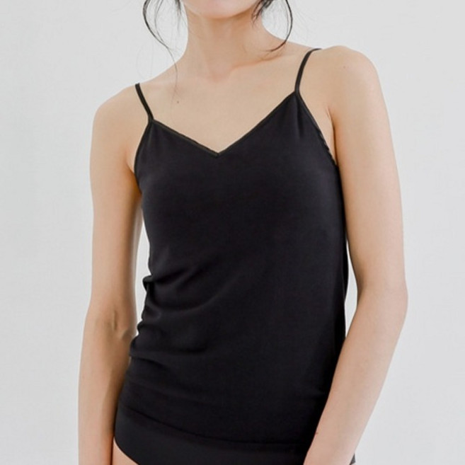 세컨스킨 심리스 수피마 코튼 실키 V넥 브라탑