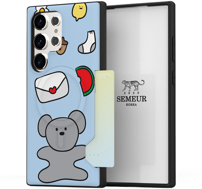 케이스퍼시픽 큐트라인드로잉 맥세이프 카드 2장수납 휴대폰 케이스