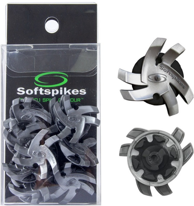 소프트스파이크 미국 토네이도 골프화 스파이크 징, 블랙 + 실버, 9개