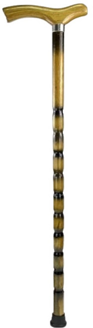 한걸음 원목 곡선 노인 손잡이 지팡이, 혼합색상, 1개