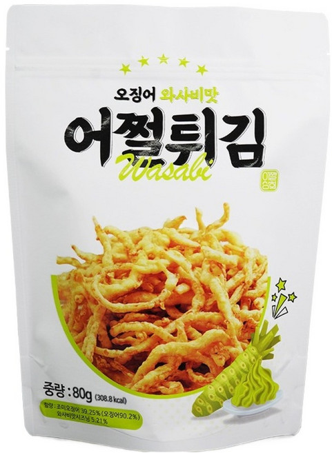 어쩔튀김 오징어튀김 와사비맛, 80g, 1개