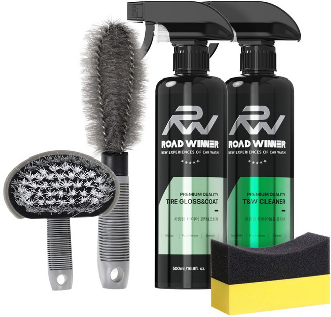 로드위너 휠 타이어 클리너 올인원 4종 세트, 1세트
