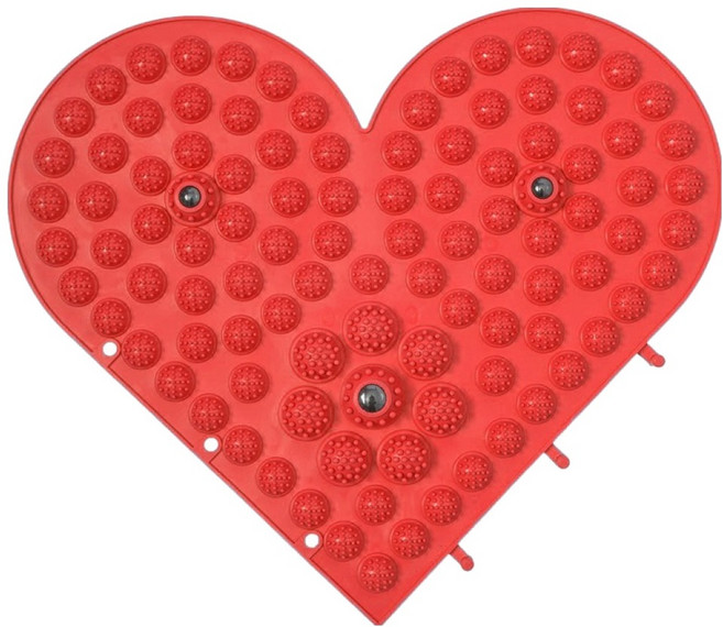 썸즈마인 고급 발 지압 매트 33 x 33 cm, 1개, 하트레드