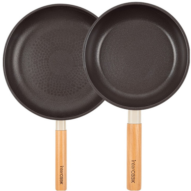 인터쿡 인덕션 포레스트 후라이팬 세트 2개, 베이지, 1세트, 후라이팬 28cm + 후라이팬 20cm