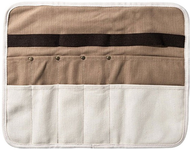 따봉오빠 캠핑 휴대용 캔버스 조리도구 접이식 롤 보관 가방 JNHA1823, 베이지, 1개, 1단