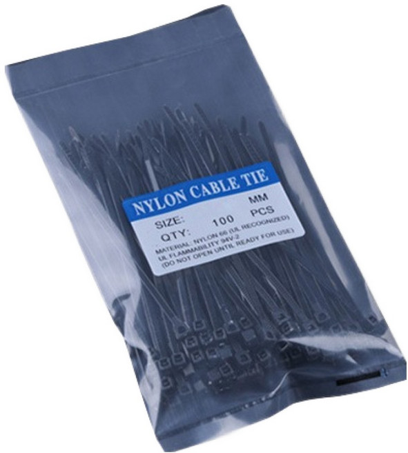 컬러 다용도 고강도 케이블타이 100p TCT-150, 블랙, 1개