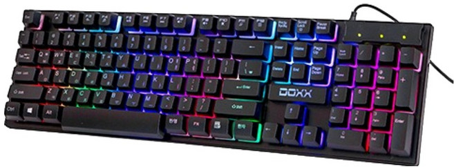 DOXX Bathin 게이밍 led 유선 키보드, 블랙, K1001, 제조사축
