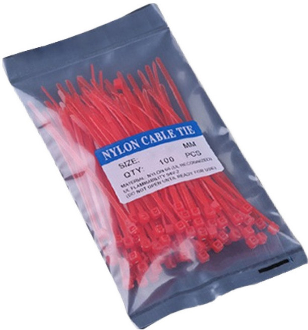 컬러 다용도 고강도 케이블타이 100p TCT-150, 레드, 1개