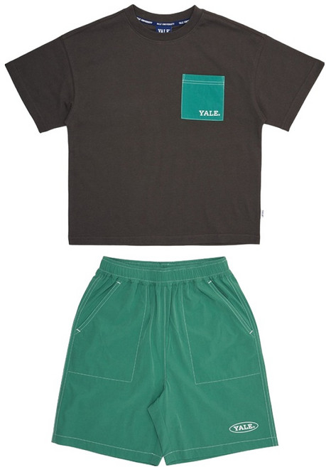 예일키즈 아동용 뉴헤이븐 포켓 반팔 우븐 팬츠 상하의 세트 YJCTSUE23271