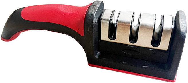 고급 가정용 3단 칼갈이 샤프너, 레드, 1개