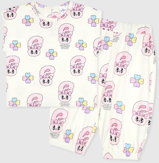 MilkBaby 여아용 에스더버니 클러버 라운지웨어 상하복 세트